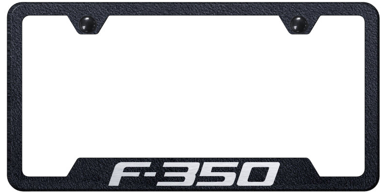 F-350 Cut-Out Frame - Laser Etched Rugged Black