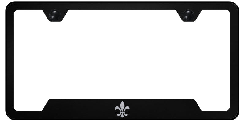 Fleur-De-Lis Cut-Out Frame - Laser Etched Black