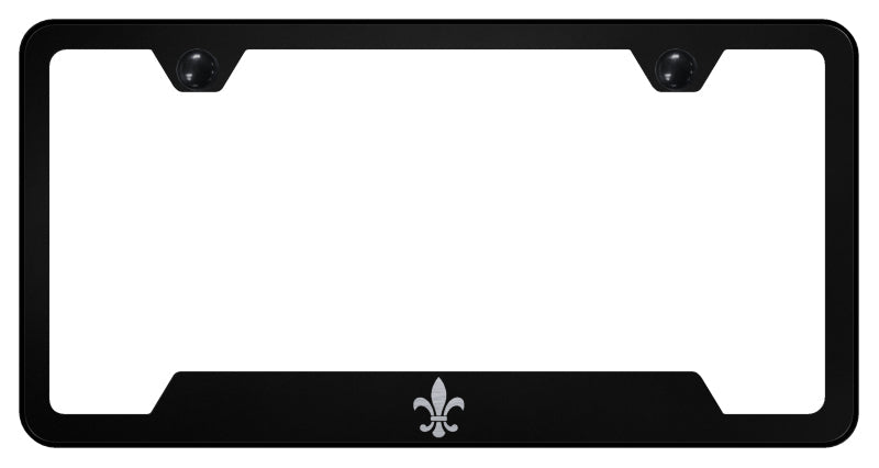 Fleur-De-Lis Cut-Out Frame - Laser Etched Black
