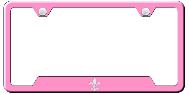 Fleur-De-Lis Cut-Out Frame - Laser Etched Pink