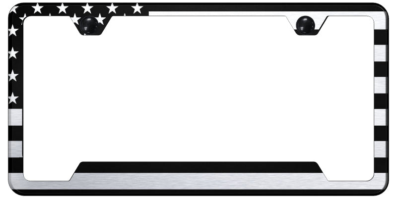 USA Flag Cut-Out Frame - Laser Etched Black