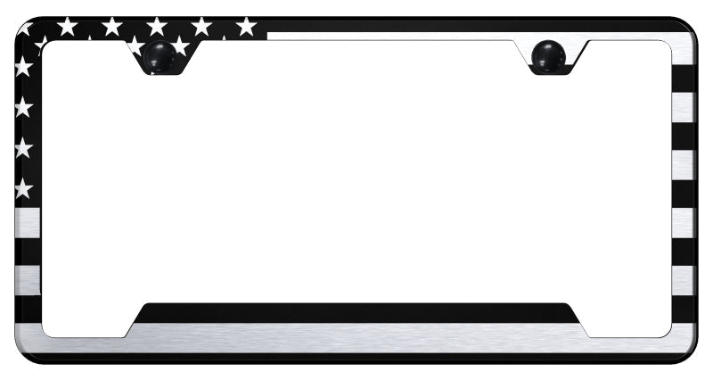 USA Flag Cut-Out Frame - Laser Etched Black