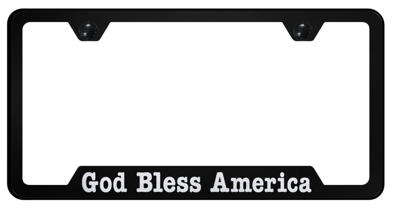 God Bless America Cut-Out Frame - Laser Etched Black