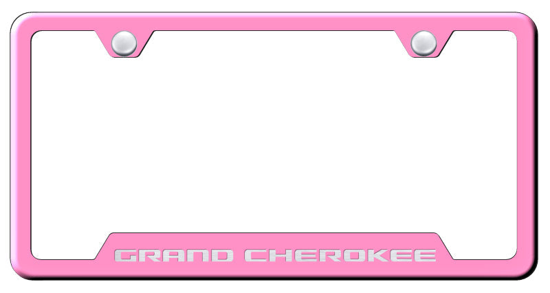 Grand Cherokee Cut-Out Frame - Laser Etched Pink