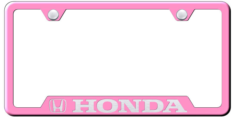 Honda Cut-Out Frame - Laser Etched Pink