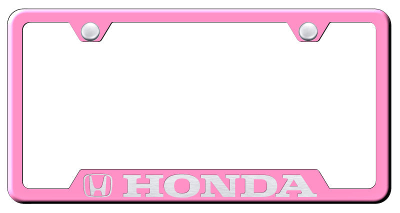 Honda Cut-Out Frame - Laser Etched Pink