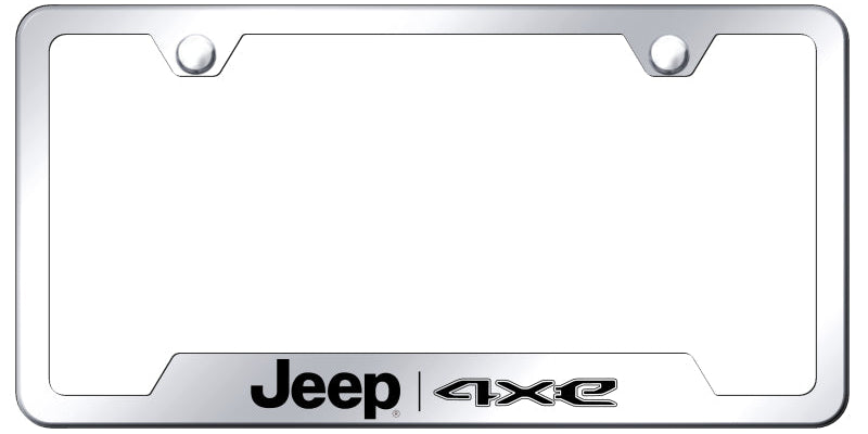 Jeep 4xe Cut-Out Frame - Laser Etched Mirrored