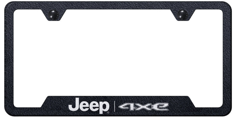 Jeep 4xe Cut-Out Frame - Laser Etched Rugged Black