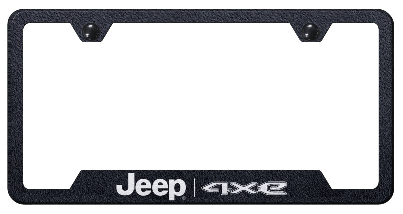 Jeep 4xe Cut-Out Frame - Laser Etched Rugged Black