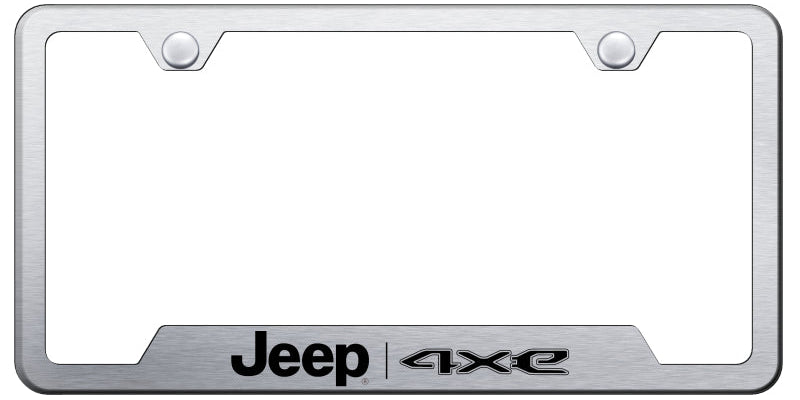 Jeep 4xe Cut-Out Frame - Laser Etched Brushed