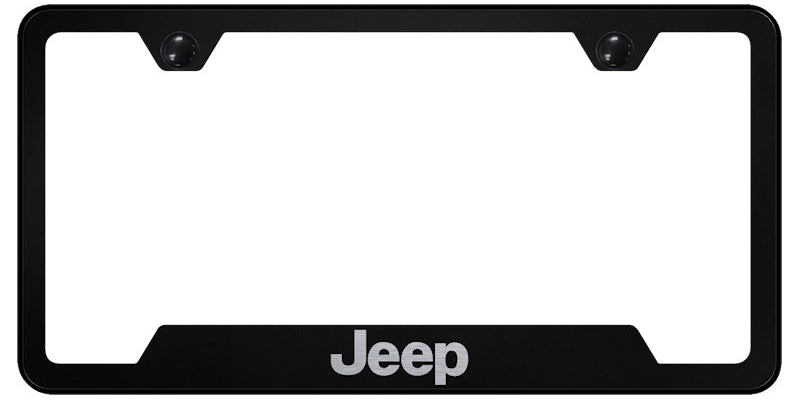 Jeep Cut-Out Frame - Laser Etched Black