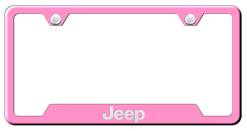 Jeep Cut-Out Frame - Laser Etched Pink