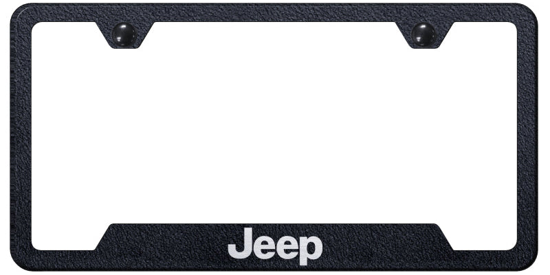 Jeep Cut-Out Frame - Laser Etched Rugged Black