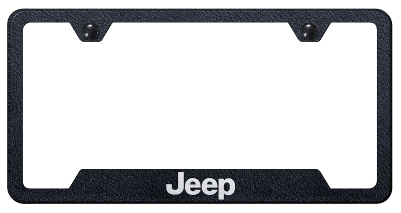 Jeep Cut-Out Frame - Laser Etched Rugged Black