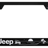 Jeep Beach Cut-Out Frame - Laser Etched Black