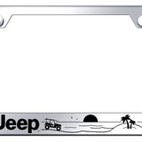 Jeep Beach Cut-Out Frame - Laser Etched Mirrored