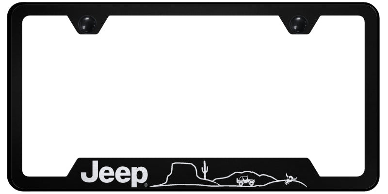 Jeep Desert Cut-Out Frame - Laser Etched Black