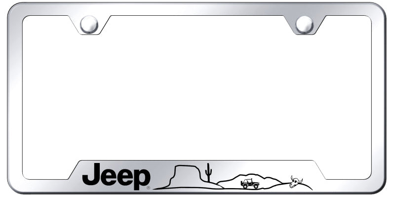 Jeep Desert Cut-Out Frame - Laser Etched Mirrored