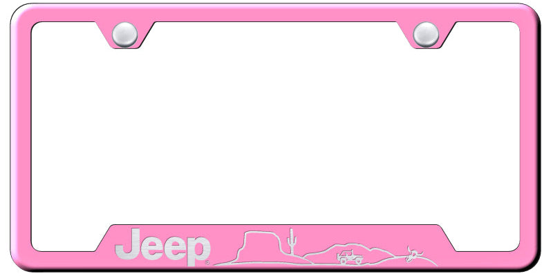 Jeep Desert Cut-Out Frame - Laser Etched Pink