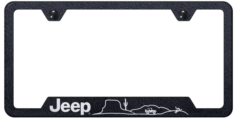 Jeep Desert Cut-Out Frame - Laser Etched Rugged Black