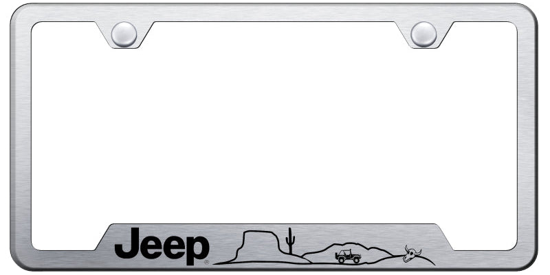 Jeep Desert Cut-Out Frame - Laser Etched Brushed