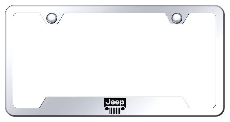 Jeep Grill Cut-Out Frame - Laser Etched Mirrored