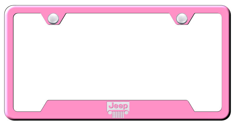 Jeep Grill Cut-Out Frame - Laser Etched Pink