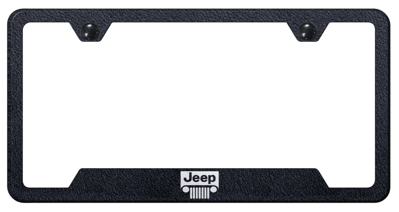 Jeep Grill Cut-Out Frame - Laser Etched Rugged Black