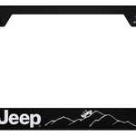 Jeep Mountain Cut-Out Frame - Laser Etched Black