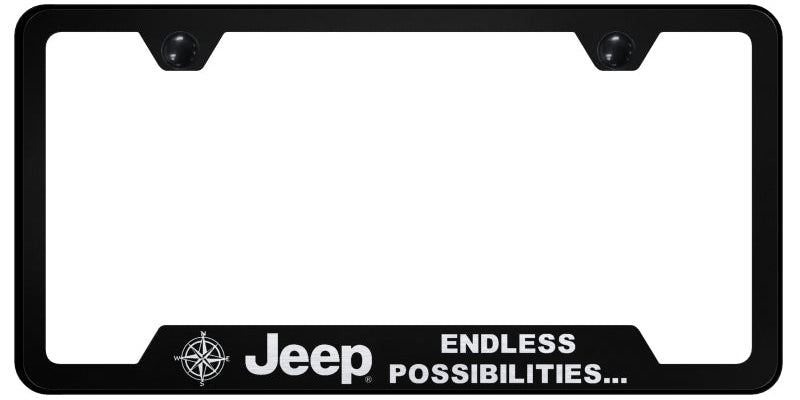 Jeep Endless Cut-Out Frame - Laser Etched Black