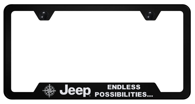 Jeep Endless Cut-Out Frame - Laser Etched Black