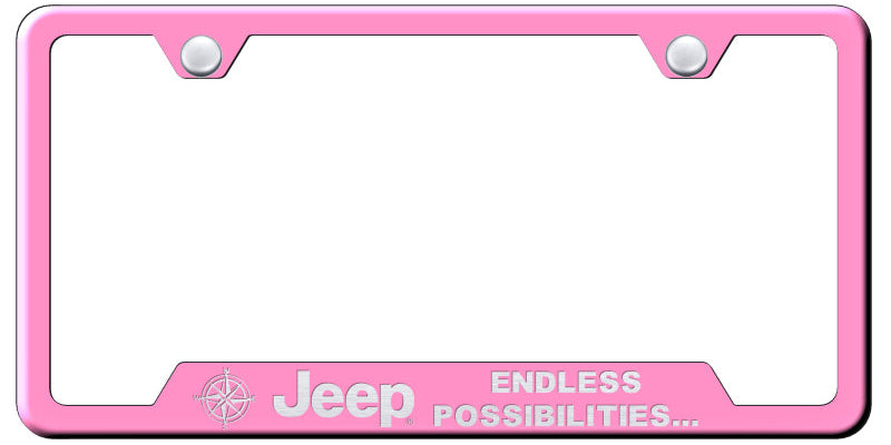 Jeep Endless Cut-Out Frame - Laser Etched Pink