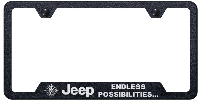 Jeep Endless Cut-Out Frame - Laser Etched Rugged Black