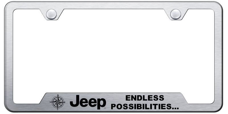 Jeep Endless Cut-Out Frame - Laser Etched Brushed