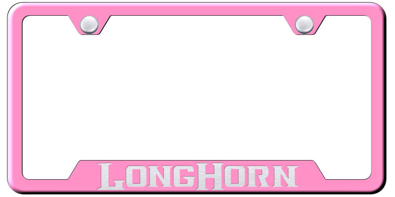 Longhorn Cut-Out Frame - Laser Etched Pink