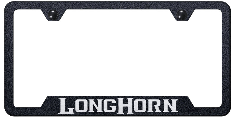 Longhorn Cut-Out Frame - Laser Etched Rugged Black