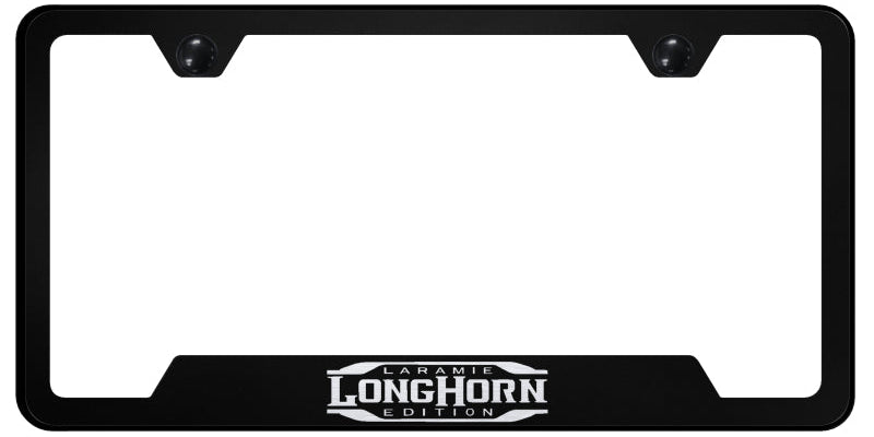 Longhorn Laramie Cut-Out Frame - Laser Etched Black