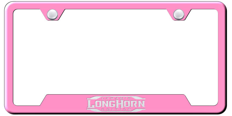 Longhorn Laramie Cut-Out Frame - Laser Etched Pink