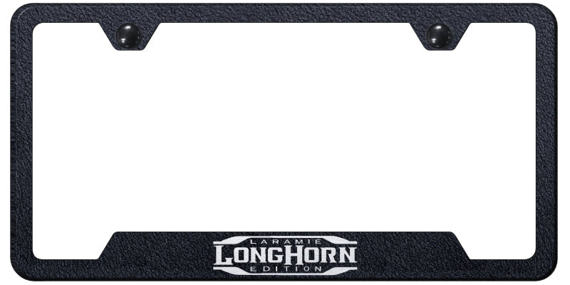 Longhorn Laramie Cut-Out Frame - Laser Etched Rugged Black