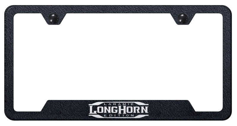Longhorn Laramie Cut-Out Frame - Laser Etched Rugged Black