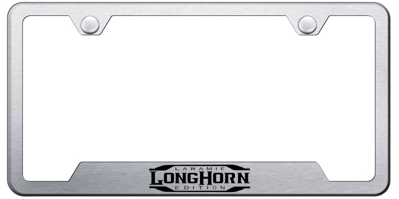 Longhorn Laramie Cut-Out Frame - Laser Etched Brushed