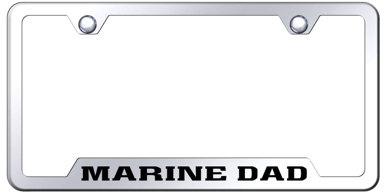 Marine Dad Cut-Out Frame - Laser Etched Mirrored