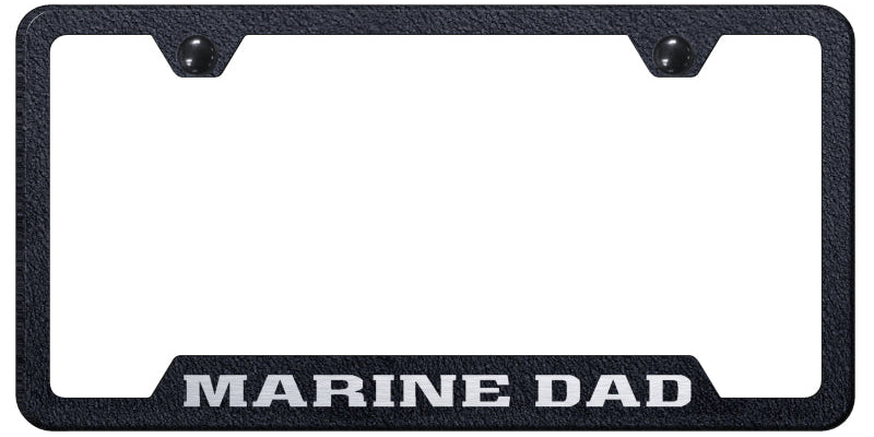 Marine Dad Cut-Out Frame - Laser Etched Rugged Black