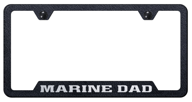 Marine Dad Cut-Out Frame - Laser Etched Rugged Black