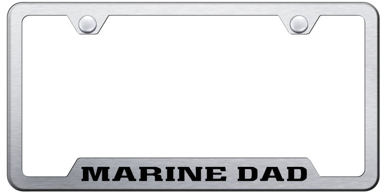 Marine Dad Cut-Out Frame - Laser Etched Brushed