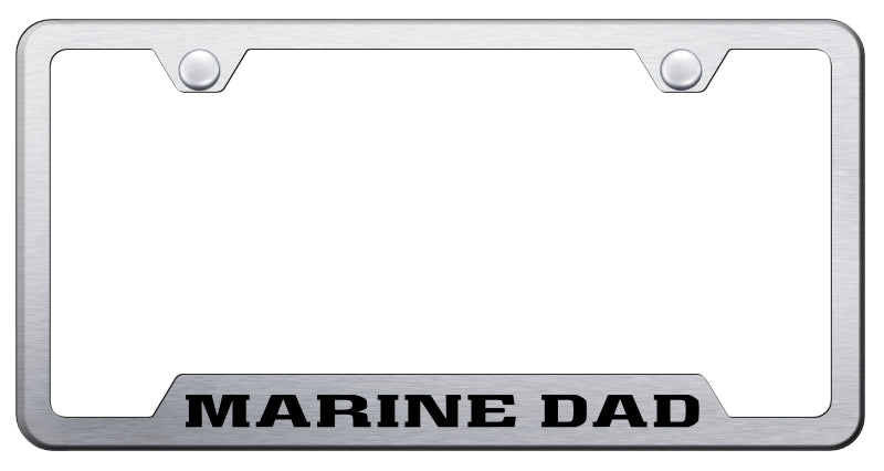 Marine Dad Cut-Out Frame - Laser Etched Brushed