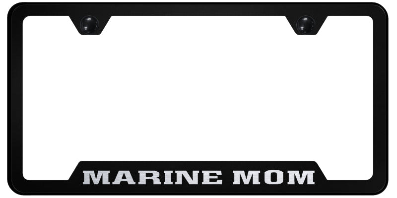 Marine Mom Cut-Out Frame - Laser Etched Black