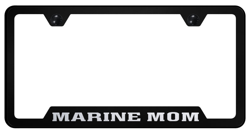 Marine Mom Cut-Out Frame - Laser Etched Black