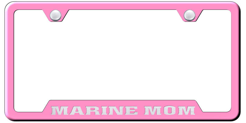 Marine Mom Cut-Out Frame - Laser Etched Pink