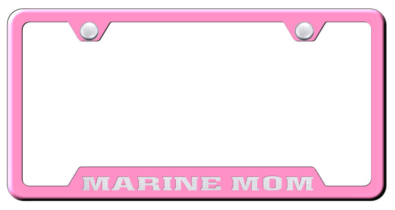 Marine Mom Cut-Out Frame - Laser Etched Pink